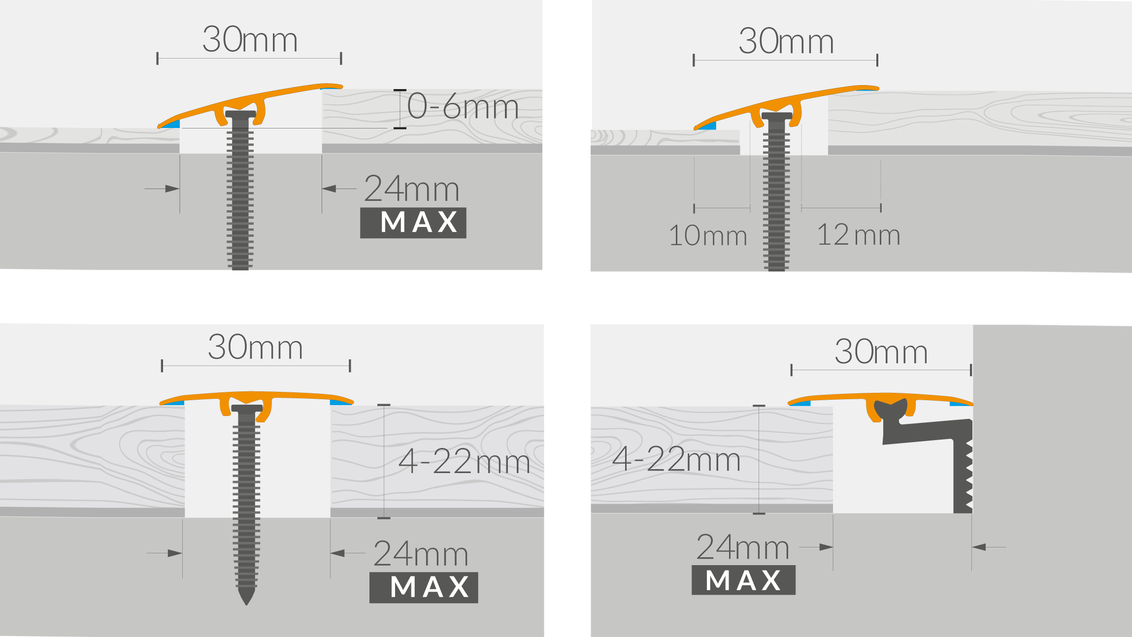 סף חצי ירח רוחב 3 ס"מ דגם SILVER