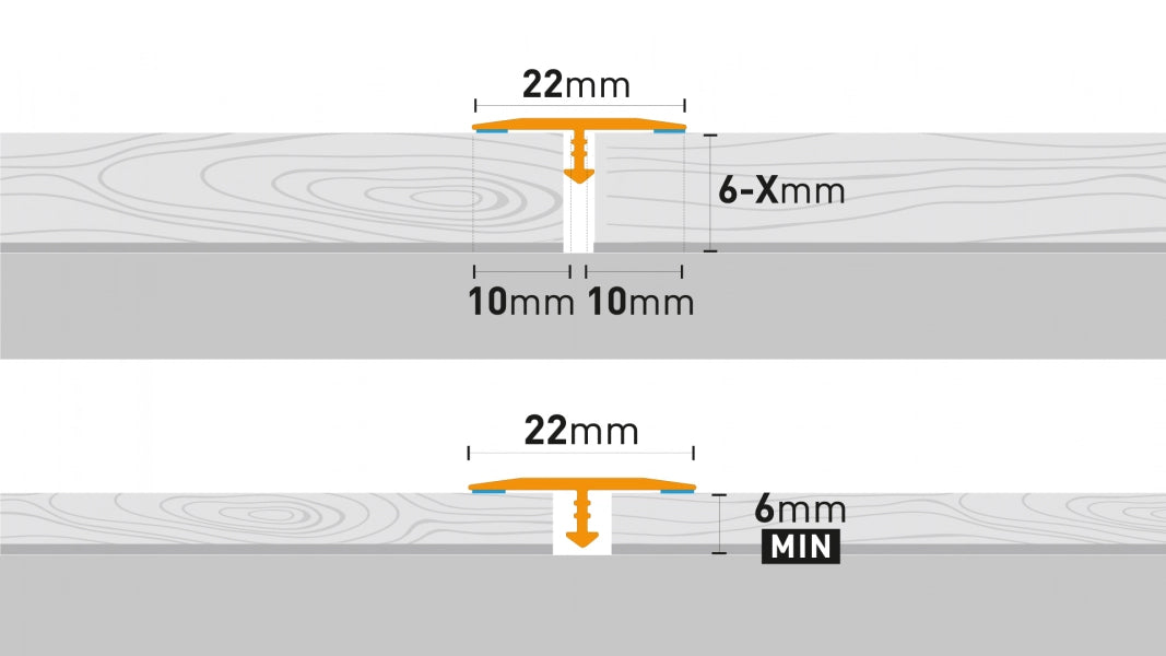 סף T רוחב 22 מ"מ דגם TITANIUM