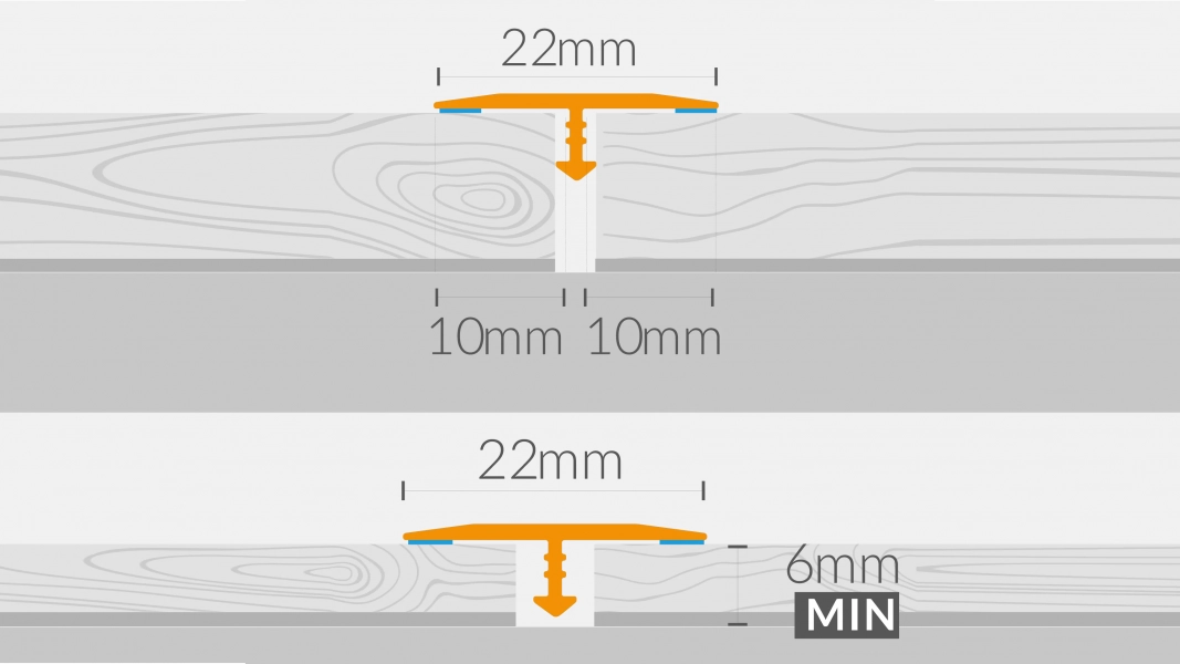 סף T רוחב 22 מ"מ דגם SAND OAK