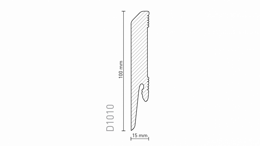 פנל פולימרי לבן גובה 10 ס"מ מעוגל
